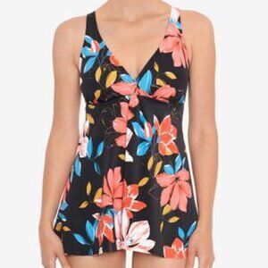 Swim Solutions Tummy-Control  Fly Away One Piece Swimdress Size 14